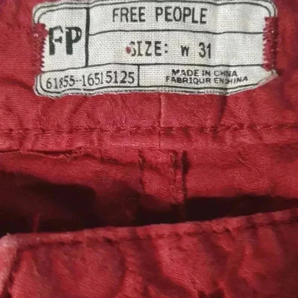 Free people womens Red Embroidered Sz 31 - Picture 5 of 8